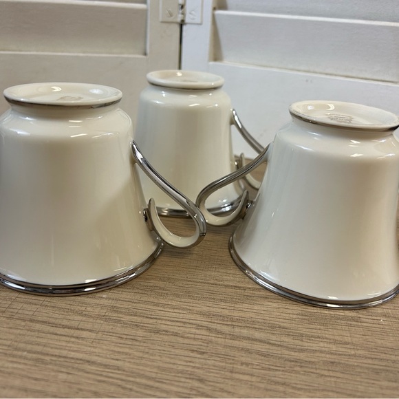 Footed Cup Solitaire by LENOX Platinum Teacup Coffee Set of 3 Vintage Elegant - Picture 14 of 14